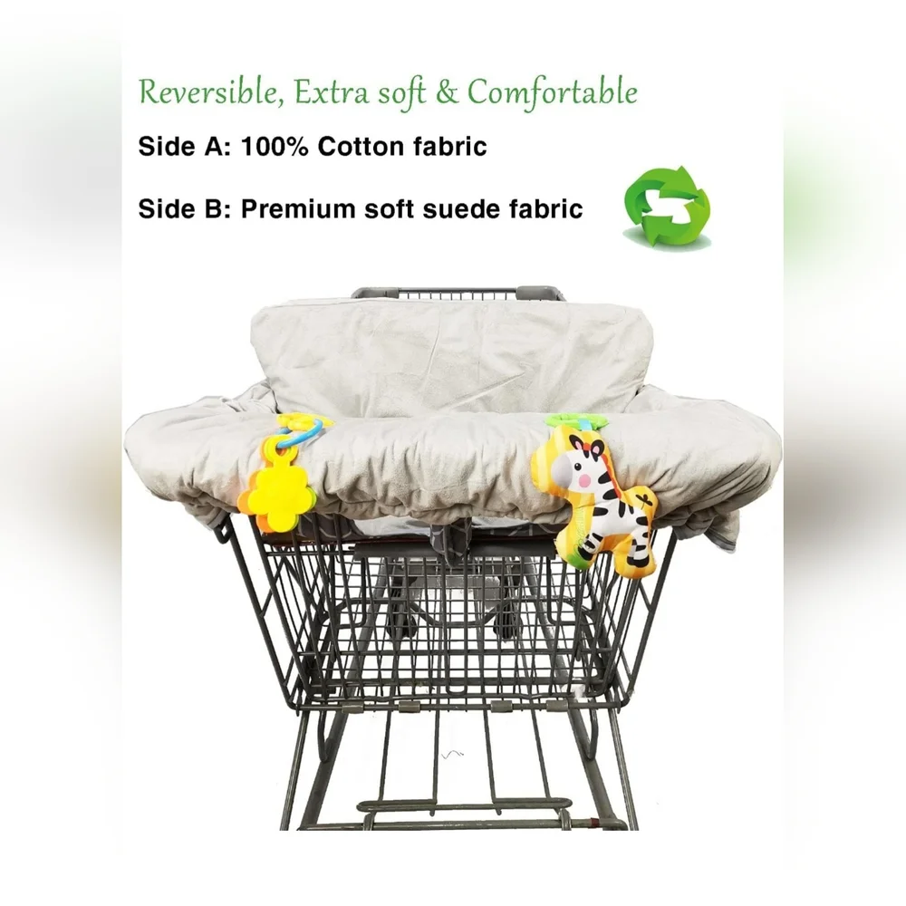 Padded Cover For Shopping Carts Or Highchairs By ICOPUCA In Blue Fox Sky Pattern - Picture 7 of 7